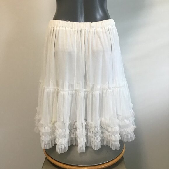 Talia Benson Sheer Tiered Midi Skirt with Ruffled Hemline Size S - Picture 3 of 10